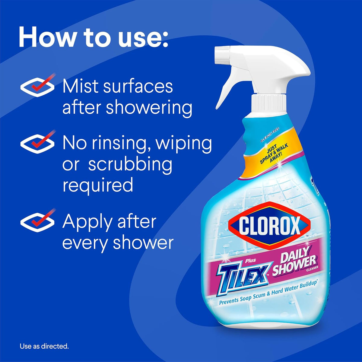 Clorox Plus Tilex Daily Shower Cleaner, 32 fl. oz., 3 Pack