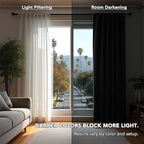 Deconovo Blackout Curtains, Thermal Insulated, W42 x L95 2 Panels, Back Tab - Image 3