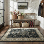 Area Rugs 3'x5' Washable Non-Slip, Floral Vintage Distress Print Pattern - Image 2