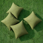 MIULEE Pack of 4 Decorative Solid Waterproof Throw Pillow Covers Linen Garden - Image 4