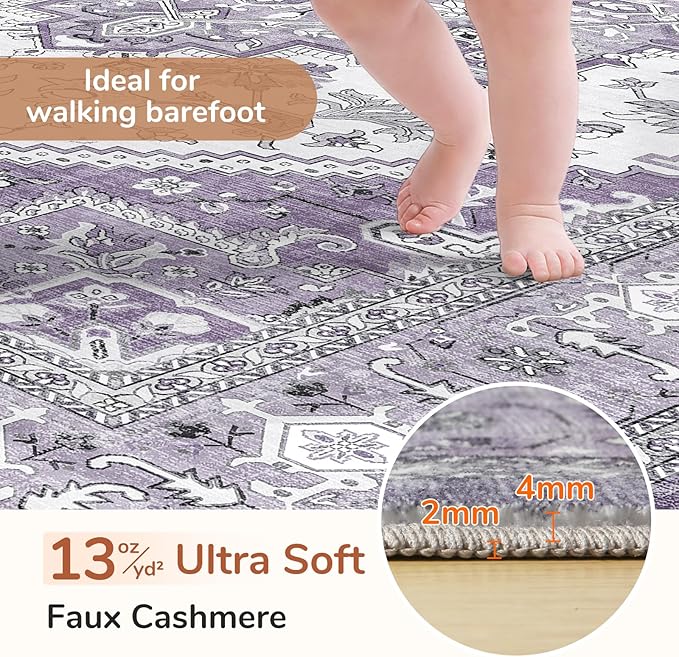 OPPODREAM Soft Area Rugs 4x6, Low-Pile Washable Rugs 4x6 - Image 2