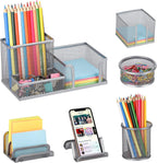 Desk Organizers set with Mesh Pen Holder Cup Office Supply(6 Piece set)