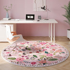 Rugcomf Round Rug 4ft Washable Circle Rug Non Slip Low Pile Boho Floral Small - Image 5