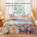 MSGKV Boho Throw Blanket for Bed Twin Size 100% Cotton Floral Blanket 60"x80" - Image 3