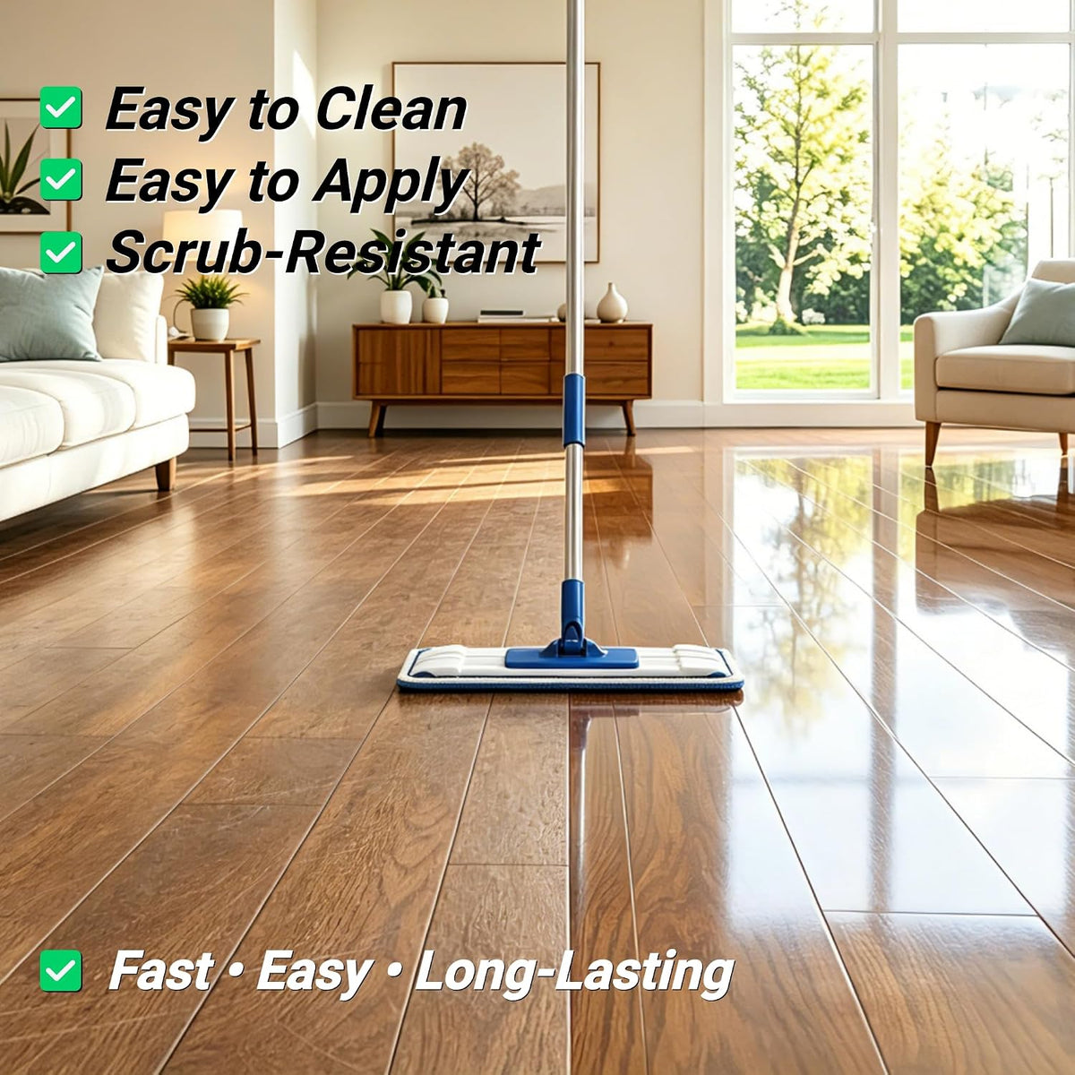 JOAOL Wood Floor Restorer & Polish–High Gloss Shine, Helps Repair Fine Scratches, Durable Protective Finish, Non-Slip, Non-Greasy, Moisture&Dust Resistant for Hardwood, Laminate Floors&Wood Furniture