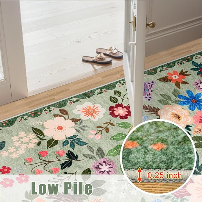 Runner Rug for Entryway: 2x6 Kitchen Rugs Non Slip Washable Ultra-Thin Soft - Image 9