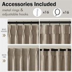 MIULEE Pinch Pleated Thick Linen Curtains 108 Inches Length 2 Panels - Image 8