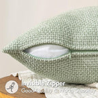 MIULEE Pack of 2 Couch Throw Pillow Covers 18x18 Inch Light Green Modern Boho - Image 5