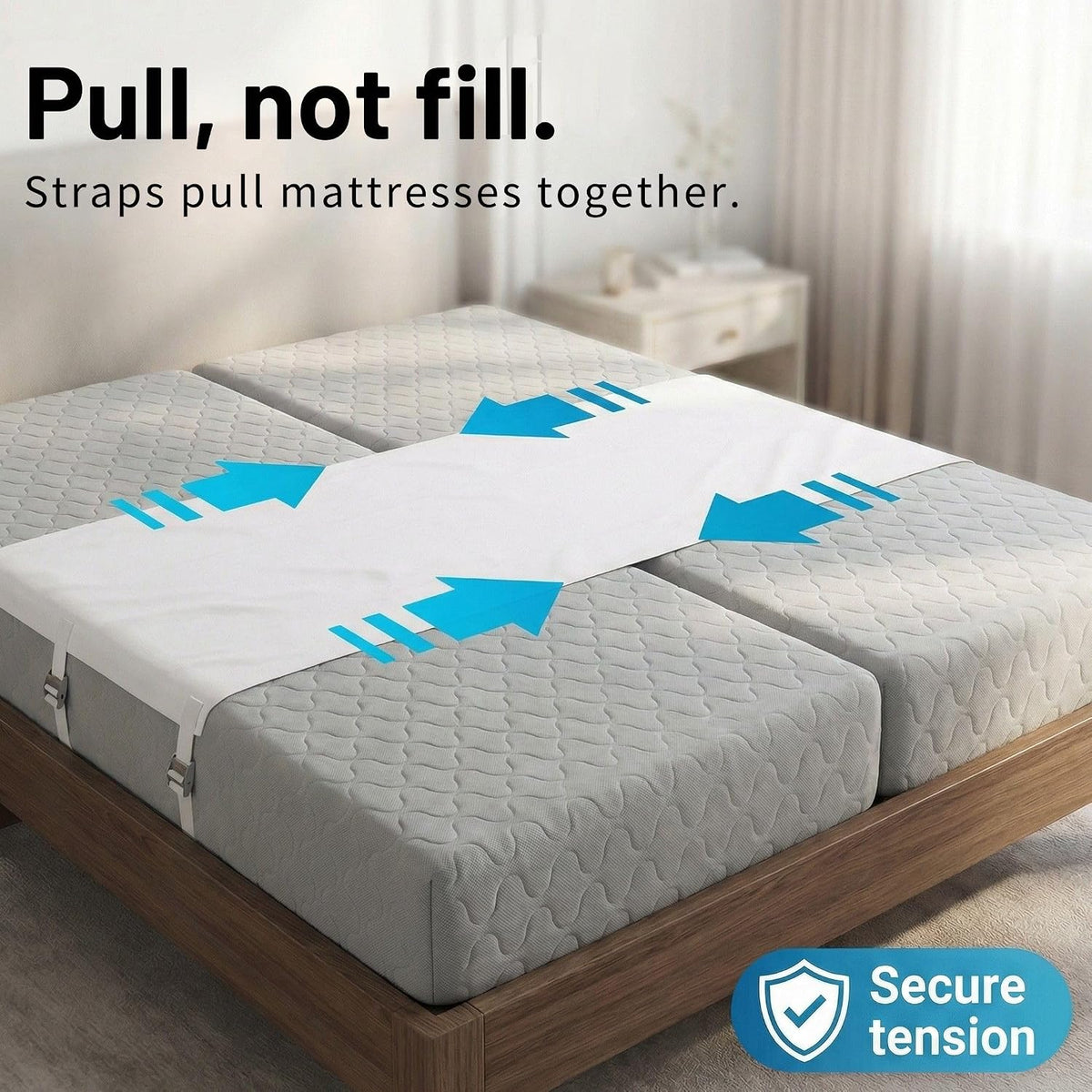 Briliantwerk Twin to King Bed Converter | Smart Bed Bridge | No Slipping