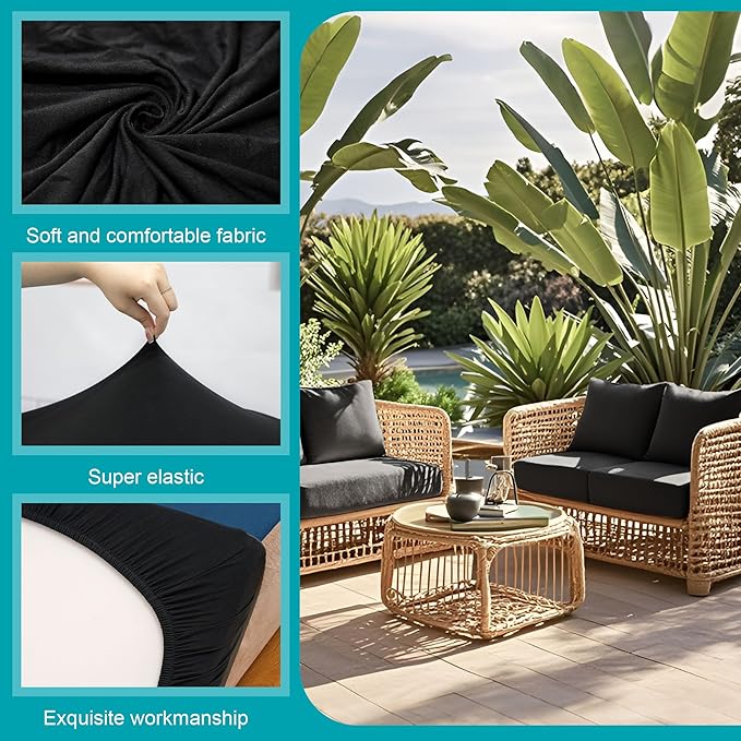 14 Pcs Stretch Patio Cushion Covers, Outdoor Couch Covers Replacement, Outdoor - Image 3