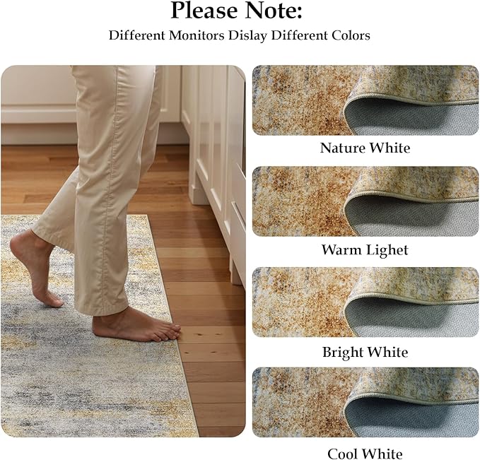 3x6 Washable Kitchen Runner Rug: Modern Abstract Runners - Image 8