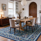 Amada Floral Washable Area Rug,5'x7',Dark Blue