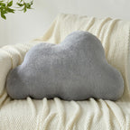 Cloud Pillows, Decorative Throw Pillow with Soft Plush for Couch Bed, Cloud Shaped Pillow Room Decor with Fluffy Faux Rabbit Fur for Living Room Bedroom (White, 11.8x18.5 Inches)
