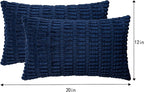 Pack of 2 Corduroy Decorative Throw Pillow Covers 12x20 InchSoft Boho Striped - Image 4