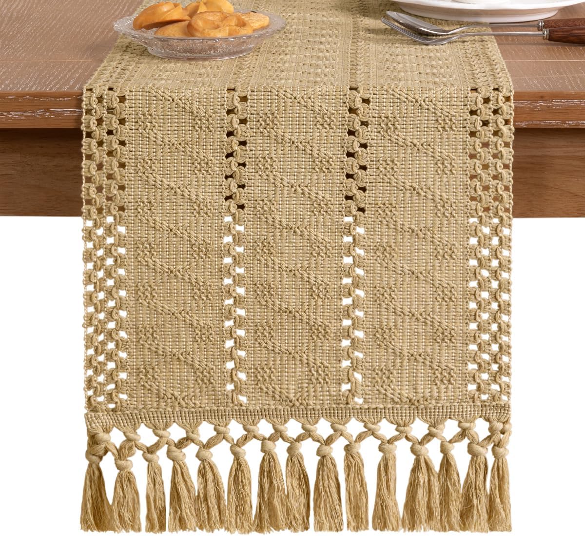 Boho Table Runner Fall Farmhouse Rustic Dining Dresser Scarf Home Decor