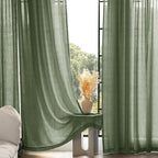 Olive Green Curtains 120 inch Length 2 Panels - Image 5