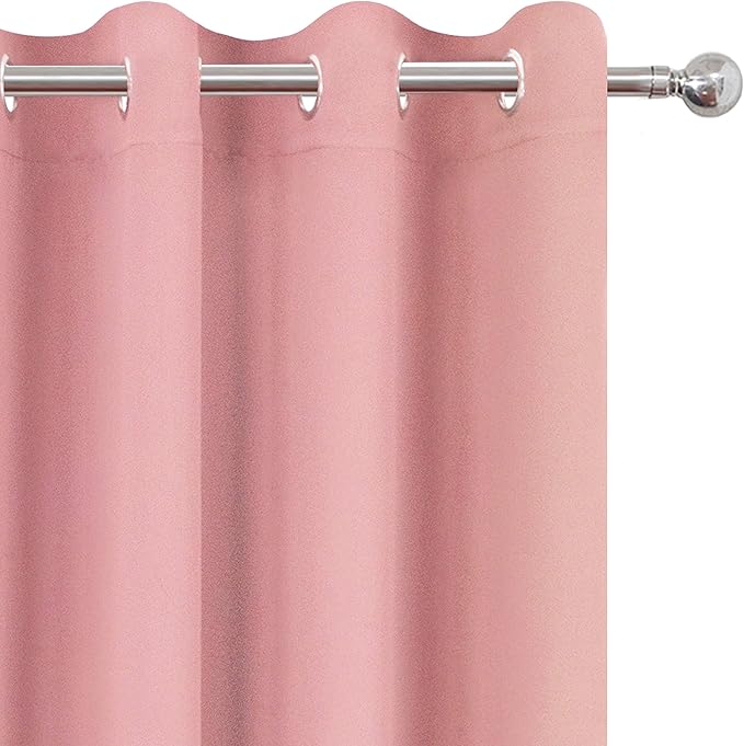 LEMOMO Pink Thermal Blackout Curtains/52 x 108 Inch/Set of 2 Panels Room - Image 6