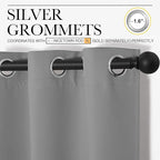NICETOWN Silver Grey Thermal Insulated Grommet Blackout Curtains, Kids Window - Image 3