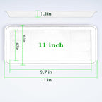VUWEZ 6 Pack Plastic Plant Tray Saucer Rectangular, Heavy Duty Planter Saucers for Indoors, Plant Water Drip Trays for Flower Pot Planter, Windowsill Pot Tray, Seed Starting Growing Trays