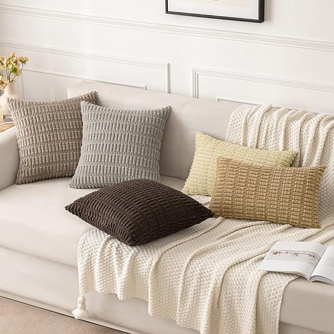 MIULEE Pack of 2 Corduroy Decorative Throw Pillow Covers 20x20 Inch Soft Boho - Image 2