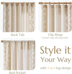 jinchan Belrose Linen Curtains for Bedroom Floral Curtains 96 Inch Length Linen - Image 6
