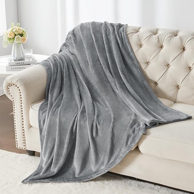 BEDELITE Fleece Blanket Grey Throw Blanket - Image 5