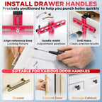 Cabinet Hardware Jig – Adjustable Drill Guide Template for Knobs & Handles Precision Hole Locator for DIY Cabinet Installation Fits 2.5" to 7.5" Spacing