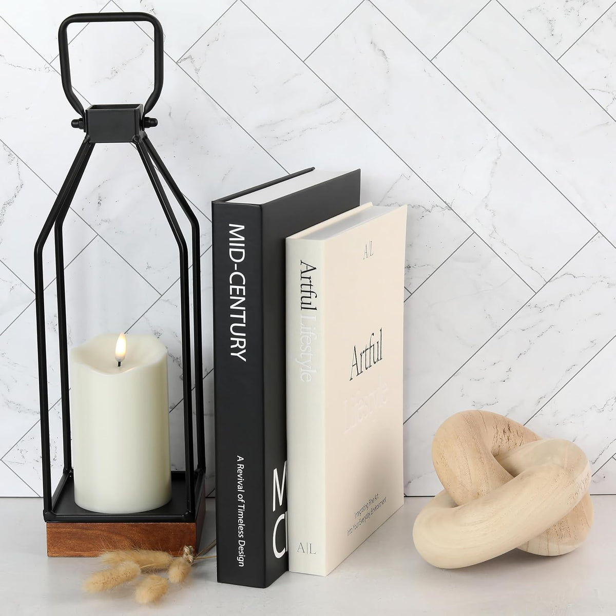 Aesthetic Decorative Books Set of 2 - Stylish Boxes for Coffee Table Decor