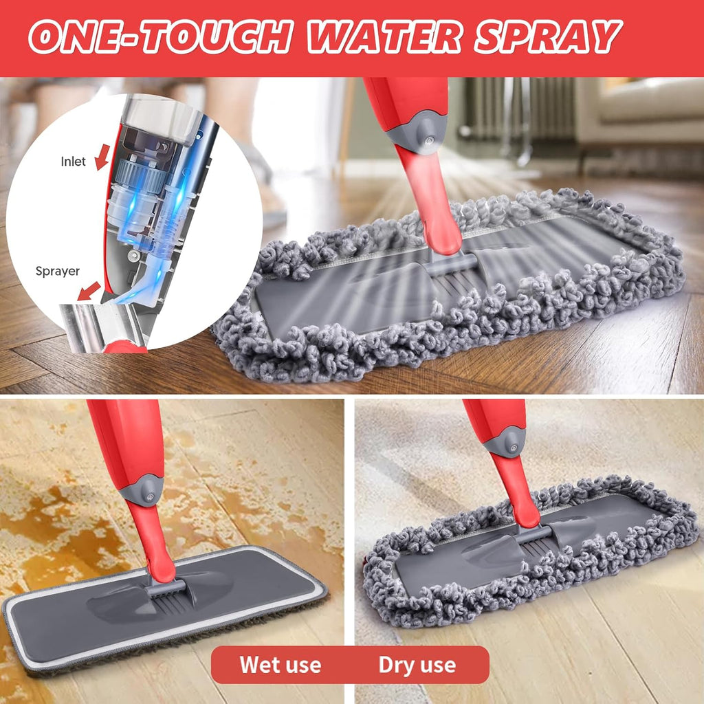 Wet Dry Mops for Hardwood Floors Cleaning: Microfiber Spray Mop Washable