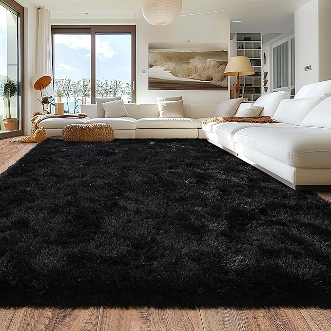 8x10 Area Rugs for Living Room, Ultra Soft Large Shag Black Bedroom Rug Upgrade - Image 8