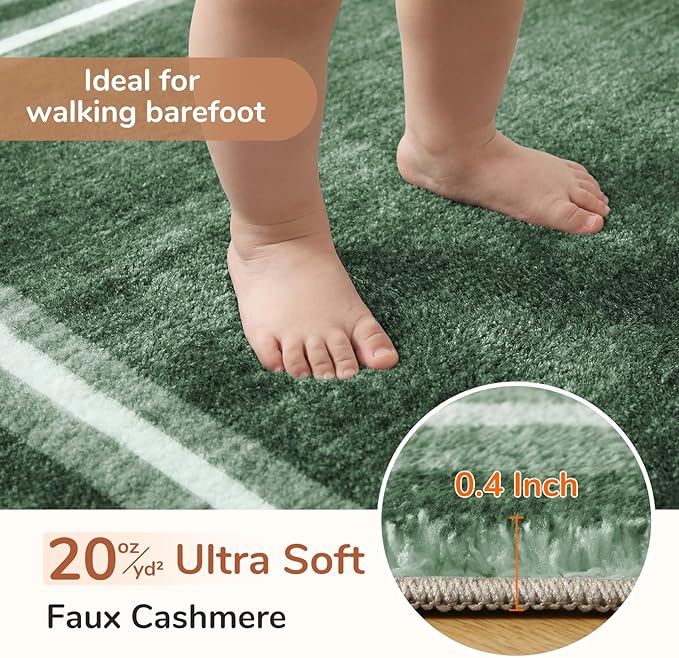 OPPODREAM Border Soft Area Rugs 5x7, Washable Green Rug - Image 2