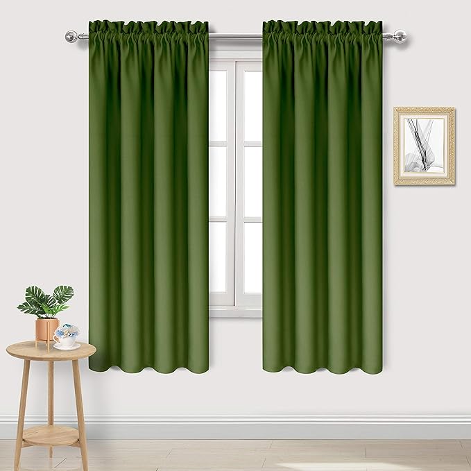 DWCN Olive Green Room Darkening Blackout Curtains by DWCN