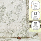 jinchan Pinch Pleated Curtains Floral Linen Blend Curtains - Image 7