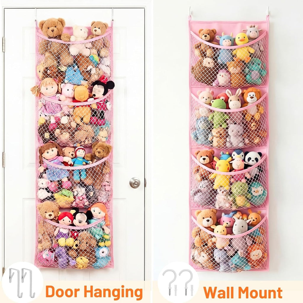 Ofiray-home Cotton Over The Door Stuffed Animal Storage