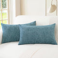CaliTime Throw Pillow Covers Decorative 12 X 20 Inches Pack of 2 Cozy Chenille by CaliTime