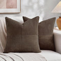 Fancy Homi 2 Packs Dark Brown Euro Decorative Throw Pillow Covers 26x26 Inch by Fancy+Homi