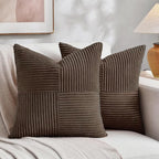 Fancy Homi 2 Packs Dark Brown Euro Decorative Throw Pillow Covers 28x28 Inch by Fancy+Homi