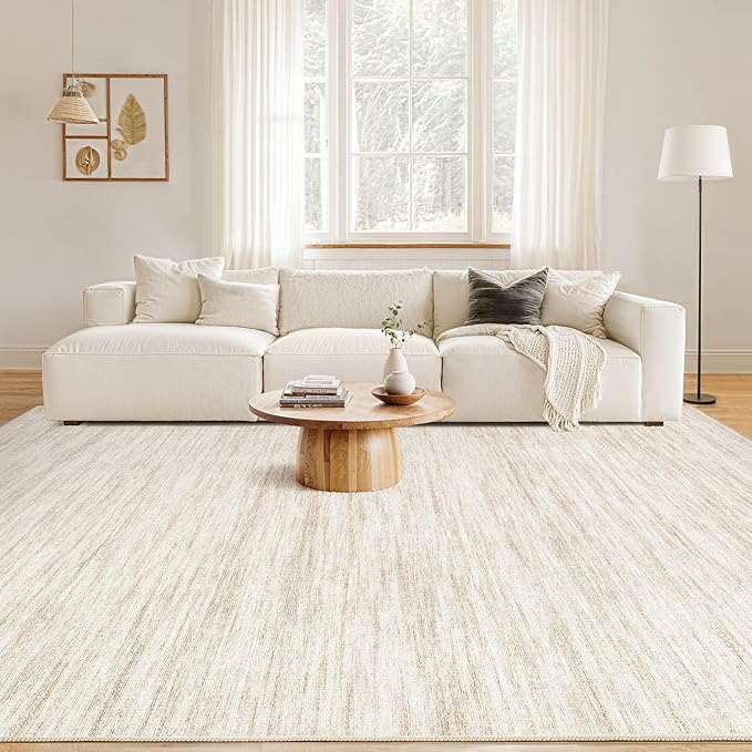 Nakagishi 8X10 Area Rugs Living Room: Washable Large Vintage Rug Neutral - Image 4