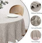Rakila Linen Textured Round Tablecloth Solid Color Cotton Linen Heavy Duty Fabric Water Resistant Table Cover for Dining, Farmhouse, Kitchen, Tabletop Decoration (48inch, Light Gray)
