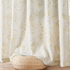jinchan Floral Curtains 84 Inches Long Mustard Yellow Flower Linen Farmhouse - Image 9