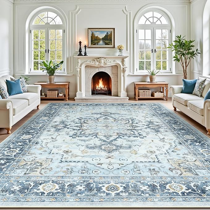 Lofus 9x12 Area Rugs for Living Room, Machine Washable Non-Slip Area Rug by Lofus
