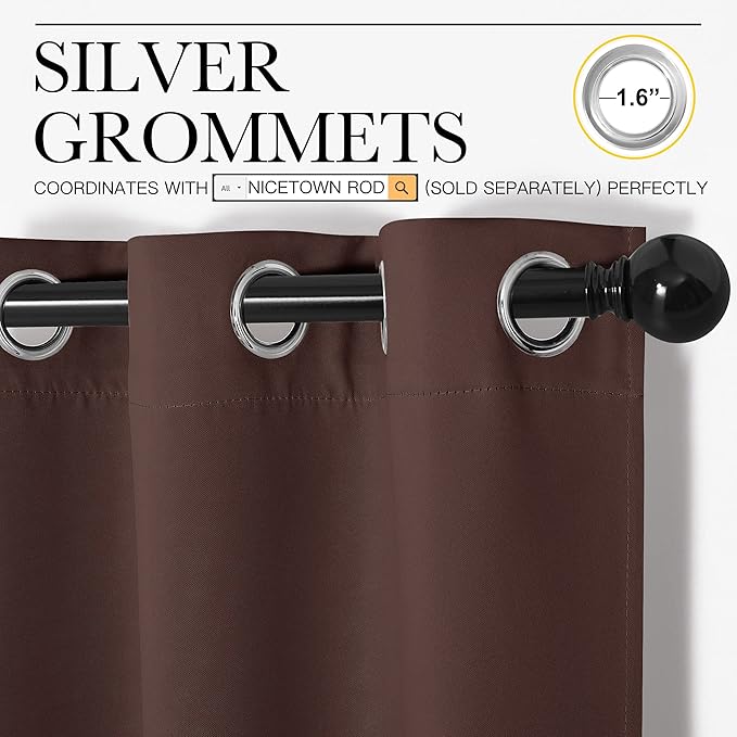 NICETOWN Nursery Essential Thermal Insulated Solid Grommet Top Blackout Curtains - Image 3