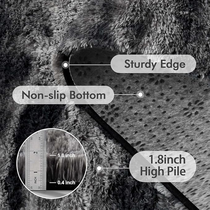 8x10 Ft Extra Large Shag Rugs for Living Room, Ultra Soft Fluffy Furry Area - Image 5