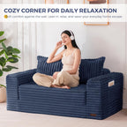 MAXYOYO Convertible Sofa Bed, Pull-Out Loveseat Couch Bed for Small Space