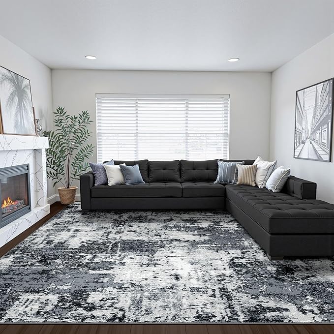 Washable Area Rugs 8'x10' Non-Slip Modern Abstract Soft - Image 8
