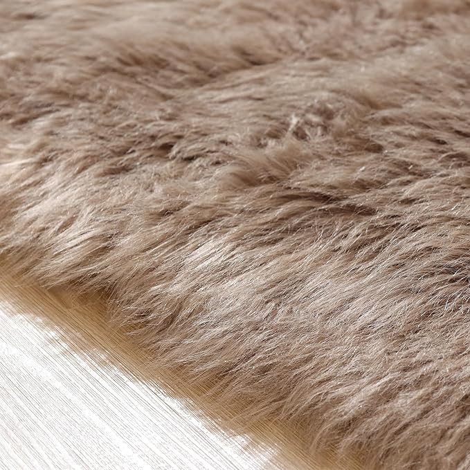 ORINOVA Beige Area Rugs for Living Room Bedroom Nursery 9X12 Washable Faux - Image 9