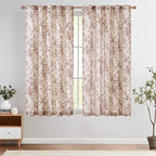 jinchan Linen Blend Curtain Floral Curtains by JINCHAN