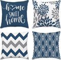 Hexagram Geometric Blue Pillow Covers 18x18 Set of 4, Decorative Outdoor Boho by Hexagram