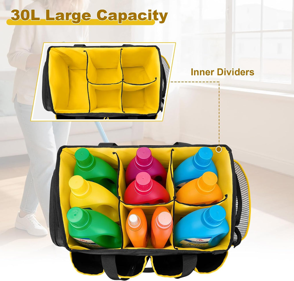 PGmoon Extra-Large Cleaning Caddy Organizer Bag with Handle