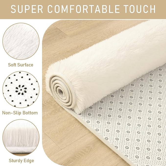 LOCHAS Ultra Soft Indoor Modern 10x14 Area Rugs Fluffy Living Room Carpets - Image 4